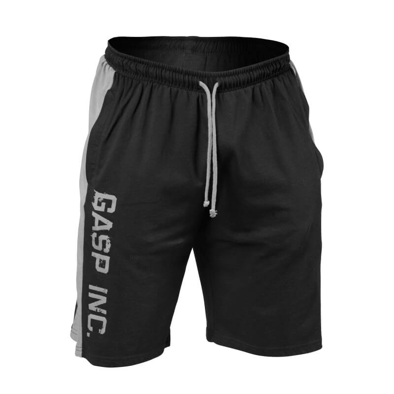 Sjekke Logo Jersey Shorts, black/grey, GASP hos SportGymButikken.no