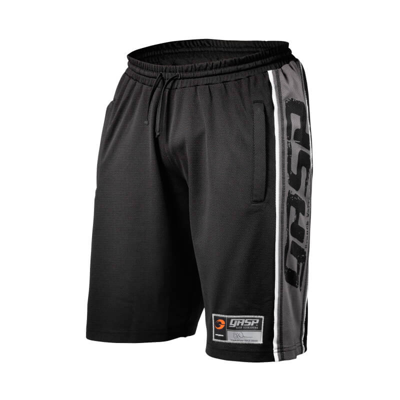 Raw Mesh Shorts, black/grey, GASP