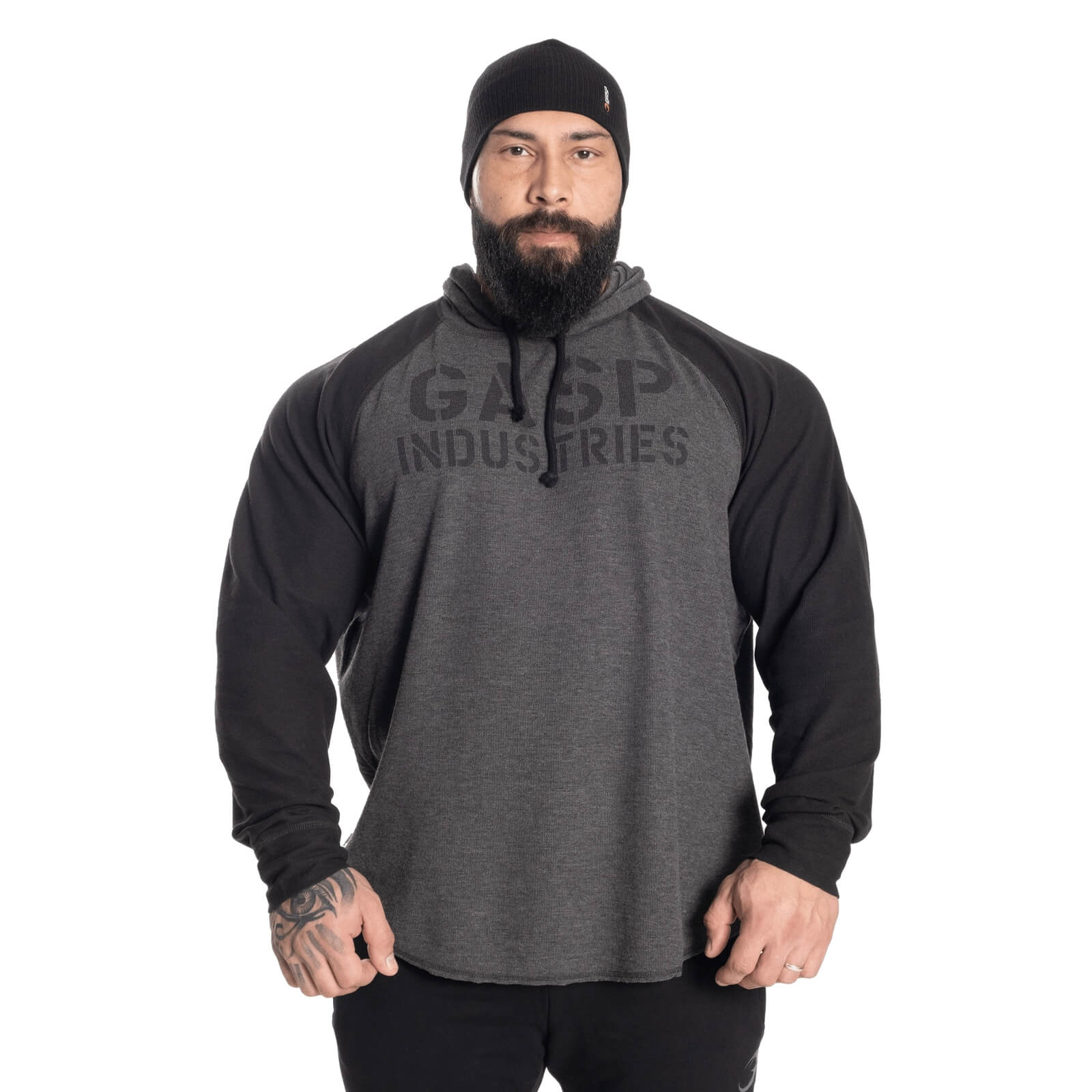 Sjekke L/S Thermal Hoodie, graph melange, GASP hos SportGymButikken.no