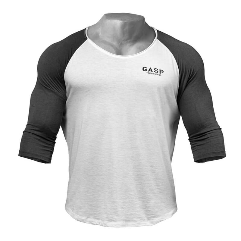 Sjekke Broad Street 3/4 Sleeve, white/grey, GASP hos SportGymButikken.no