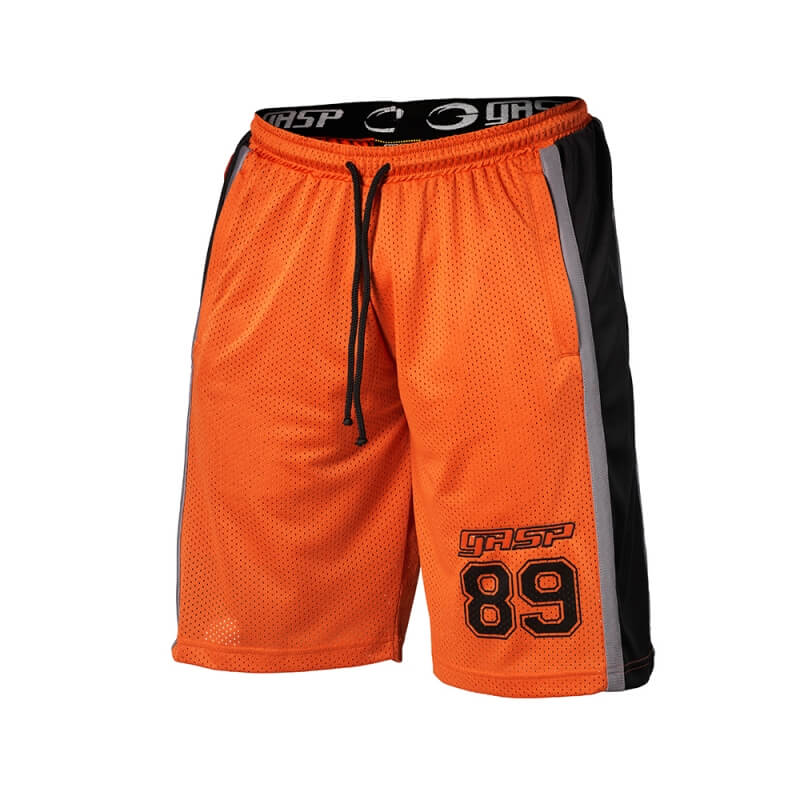 Sjekke Mesh Shorts, flame, GASP hos SportGymButikken.no