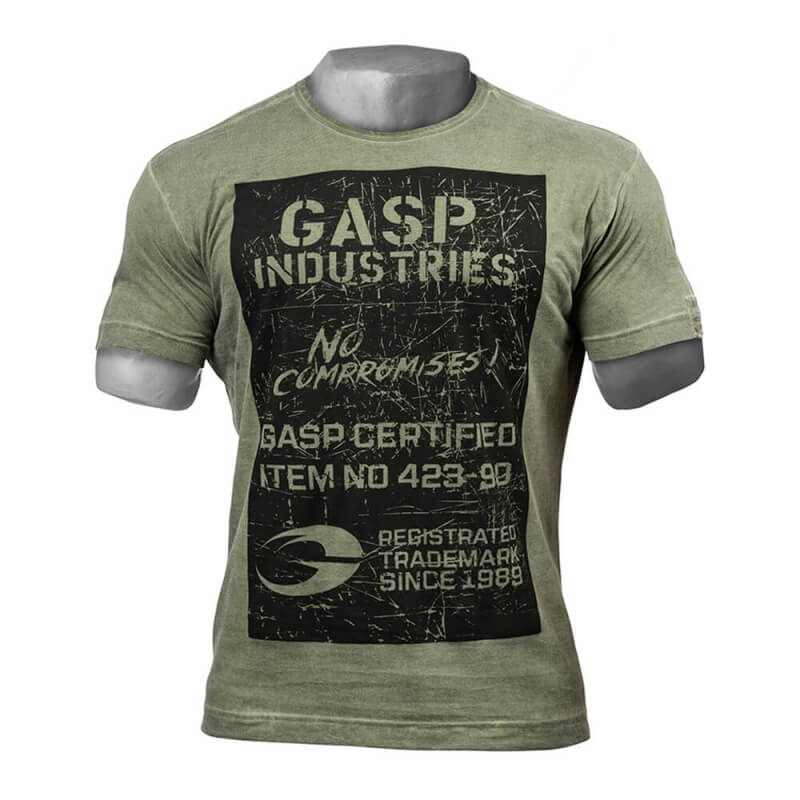 Sjekke Broad Street Print Tee, wash green, GASP hos SportGymButikken.no