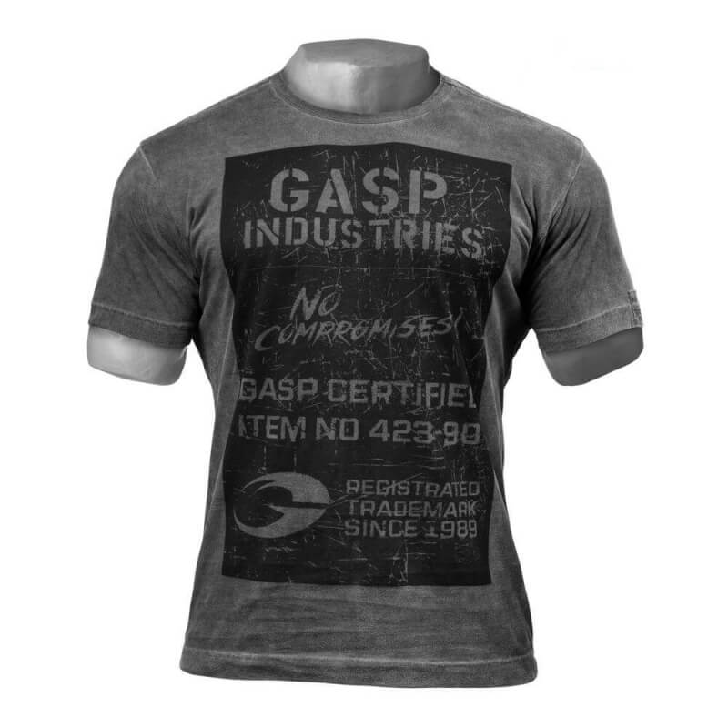 Sjekke Broad Street Print Tee, wash black, GASP hos SportGymButikken.no