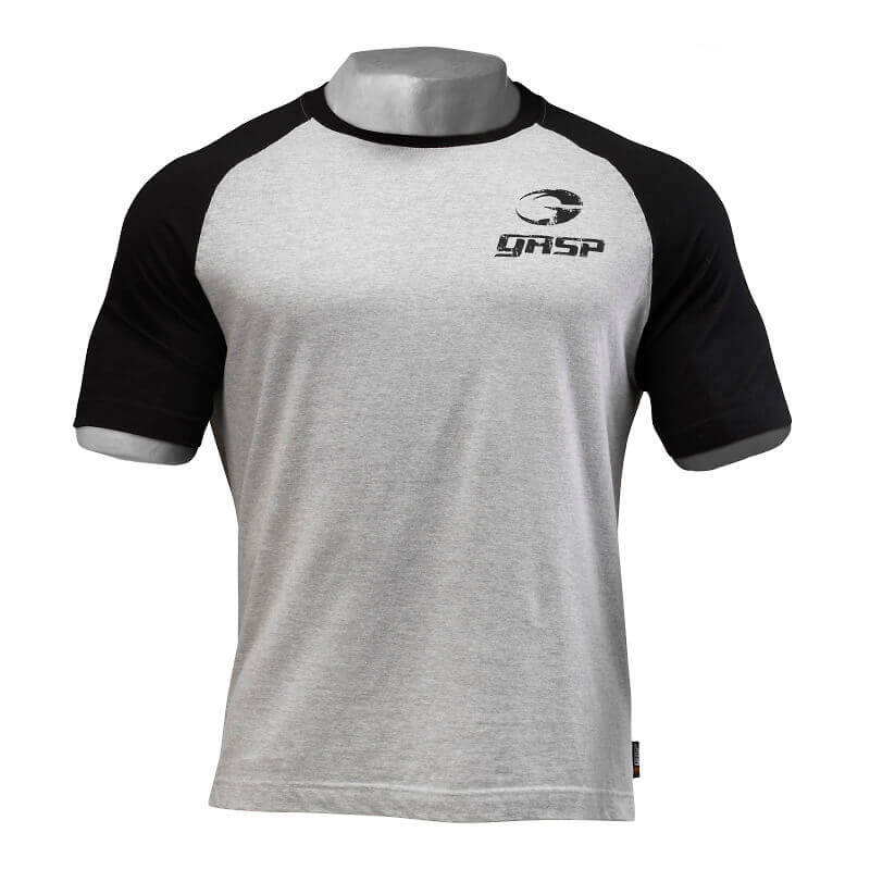 Sjekke Raglan Tee, grey melange, GASP hos SportGymButikken.no