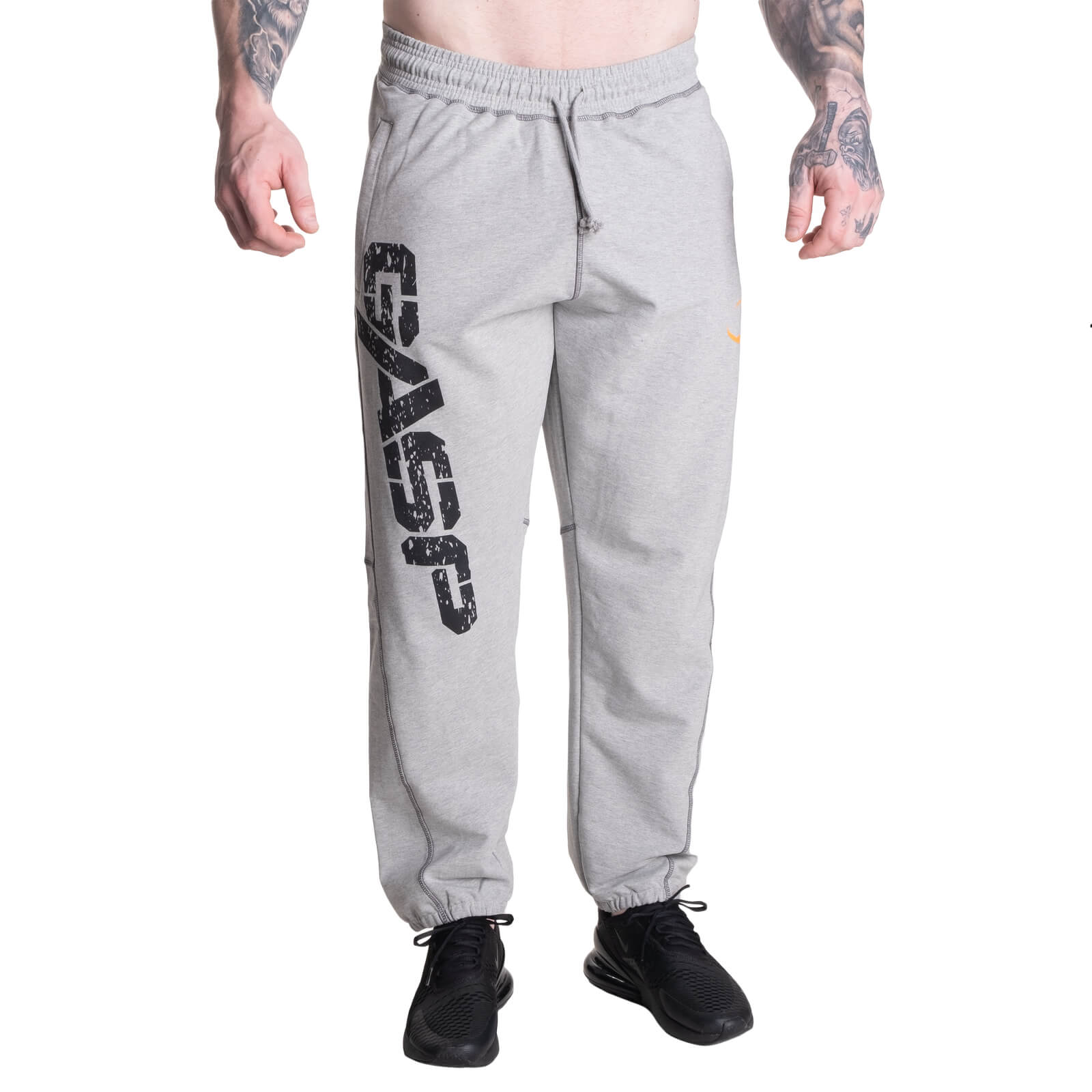 Sjekke Vintage Sweatpants, grey melange, GASP hos SportGymButikken.no