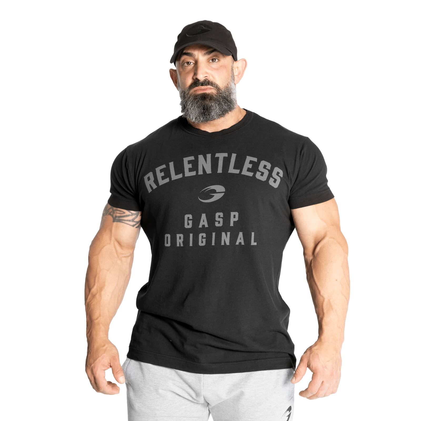 Relentless Skull Tee, washed black, GASP