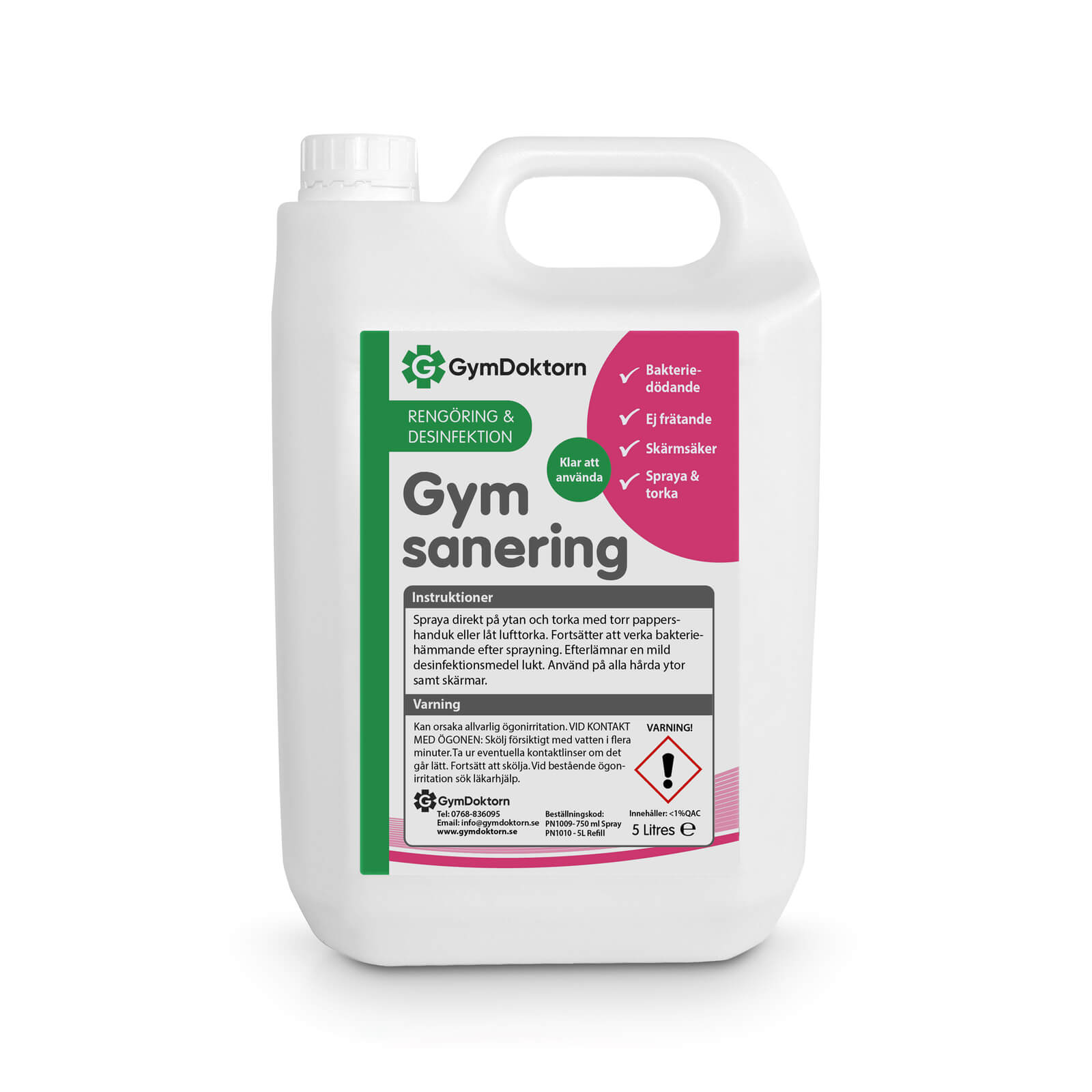 Sjekke GymSpray, 5 L refill, GymDoktorn hos SportGymButikken.no