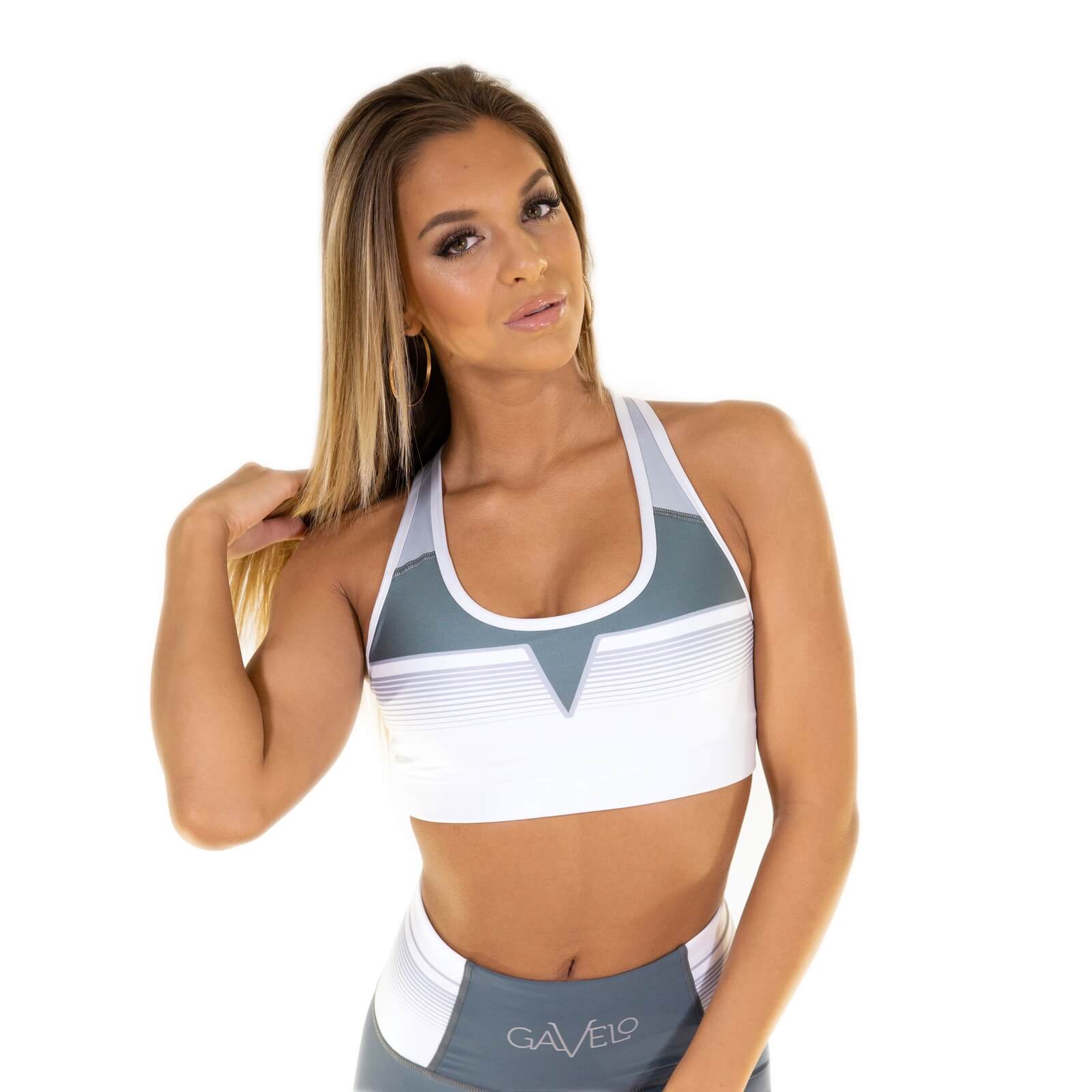 Sjekke Grand Slam Sports Bra, grey/white, Gavelo hos SportGymButikken.no