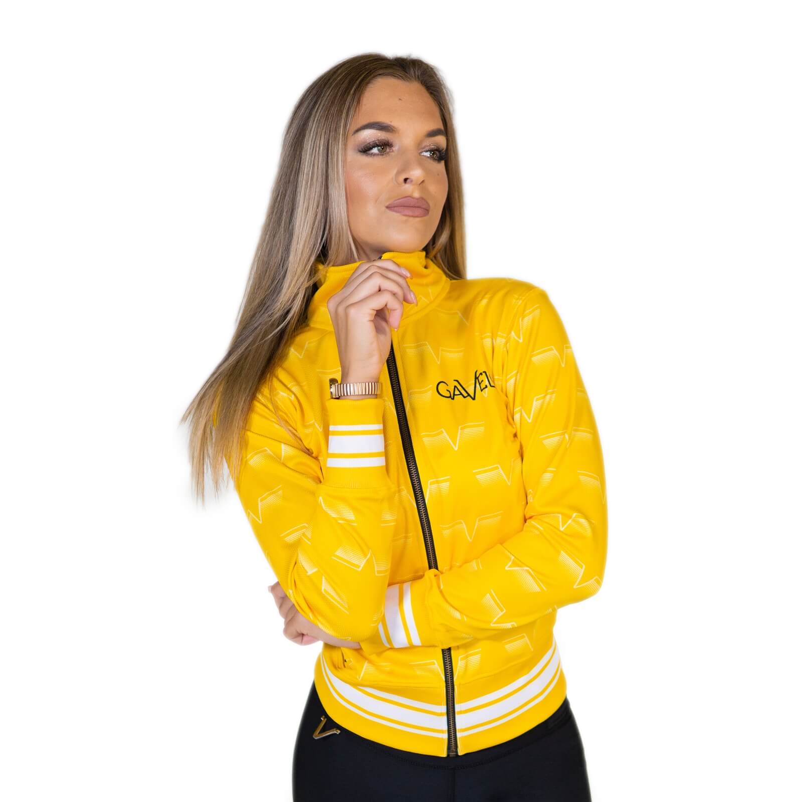 Sjekke Track Jacket, lemon, Gavelo hos SportGymButikken.no