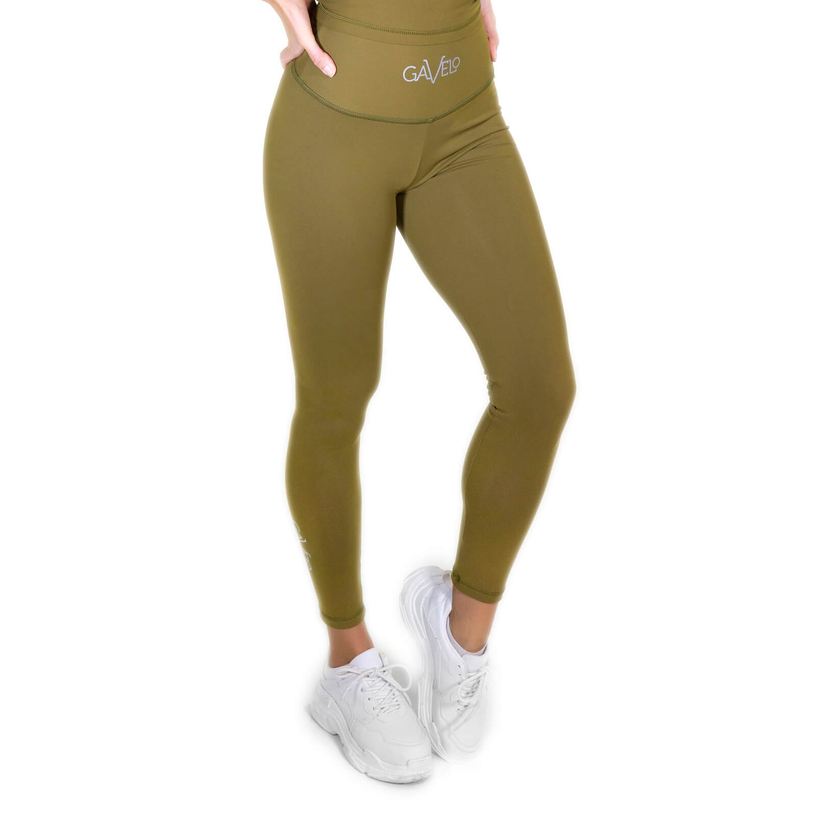 Sjekke POP Scrunch Tights, army green, Gavelo hos SportGymButikken.no