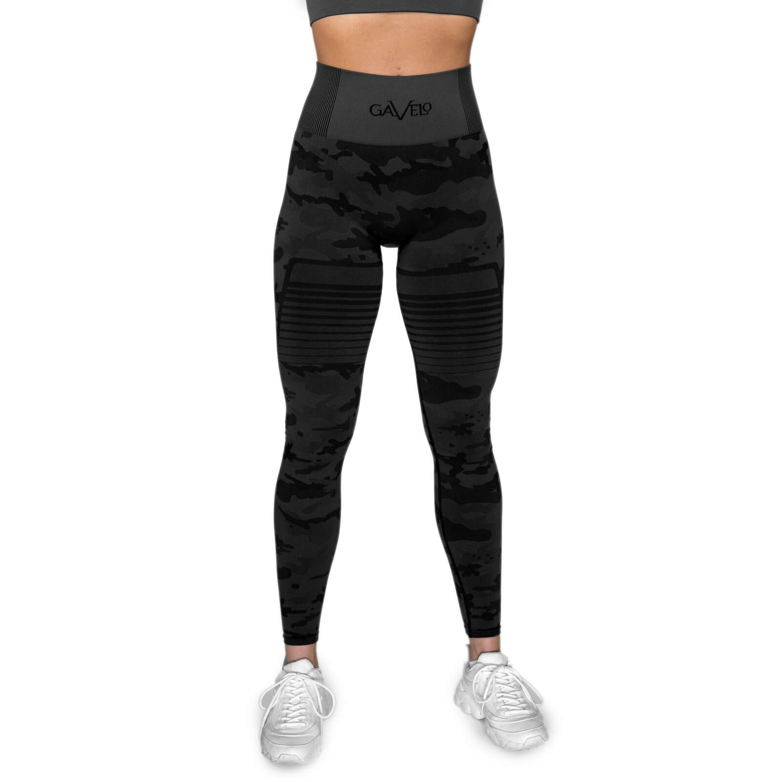 Sjekke Seamless Leggings, pirate black camo, Gavelo hos SportGymButikken.no