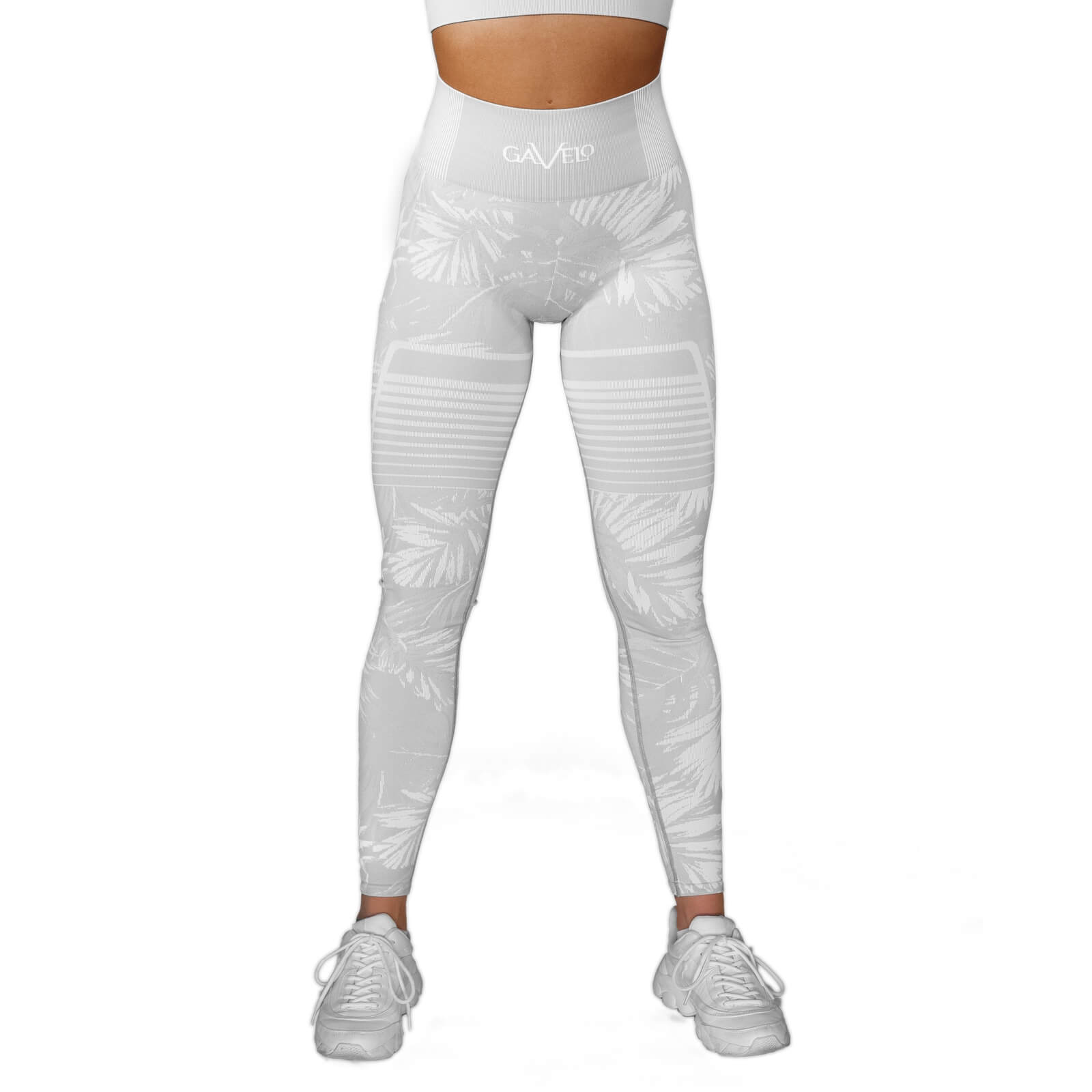 Sjekke Seamless Leggings, light grey floral, Gavelo hos SportGymButikken.no