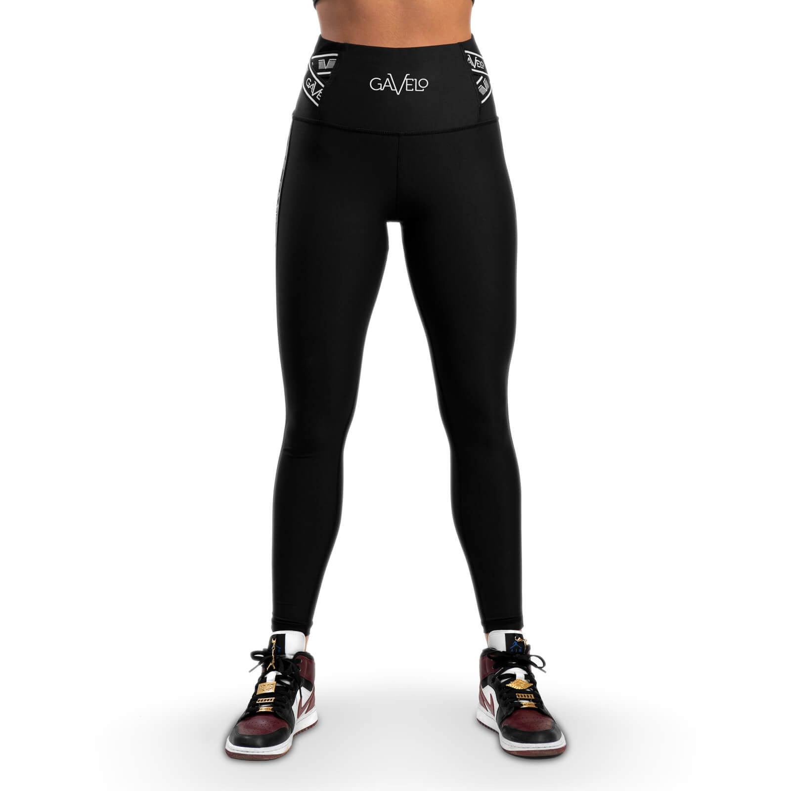 Sjekke Iconic Compression Leggings, black/white, Gavelo hos SportGymButikken.no