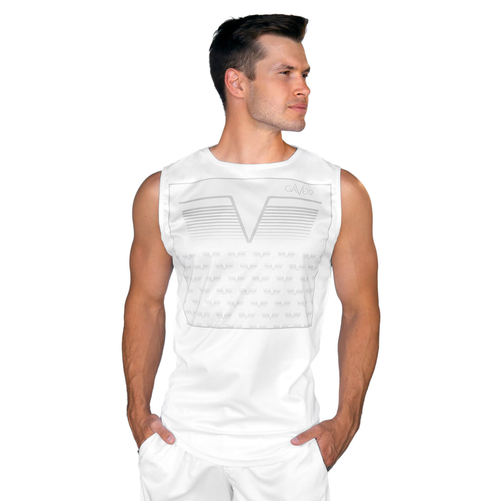 Sjekke Gavelo Sniper Sleeveless Tee, white, Gavelo hos SportGymButikken.no