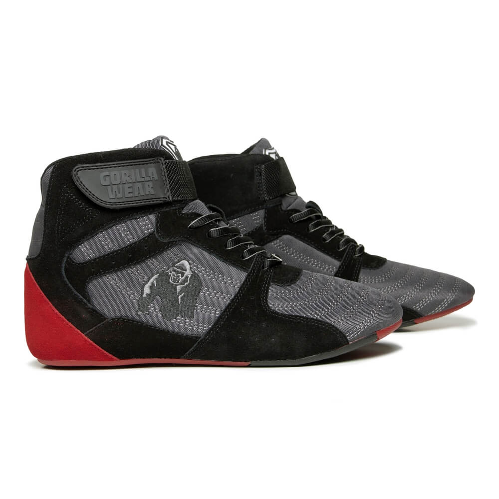 Sjekke Perry High Tops Pro, grey/black/red, Gorilla Wear hos SportGymButikken.no