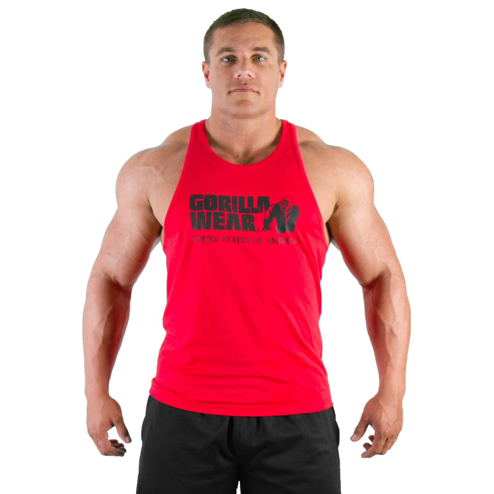 Sjekke Classic Tank Top, red, Gorilla Wear hos SportGymButikken.no