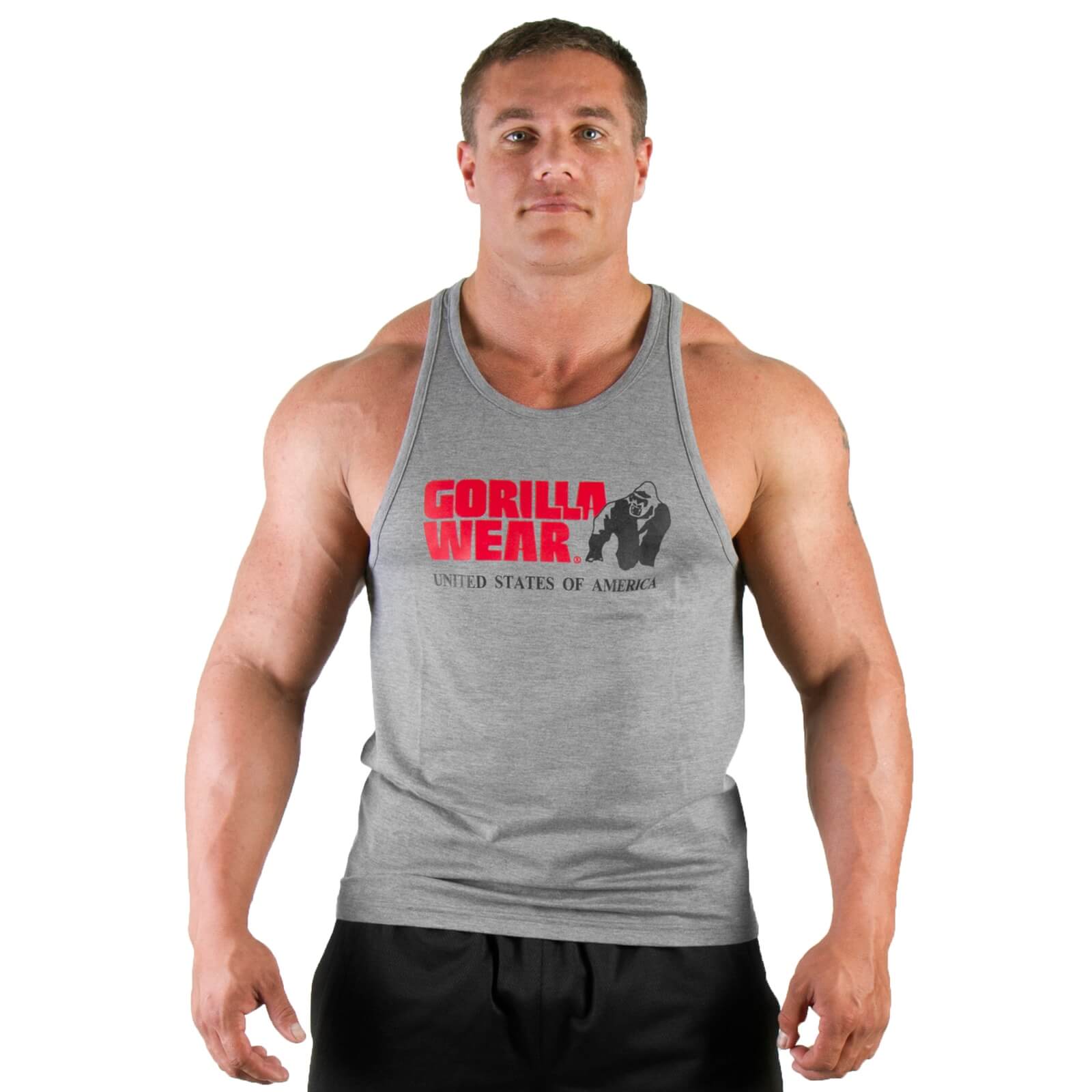 Sjekke Classic Tank Top, grey, Gorilla Wear hos SportGymButikken.no