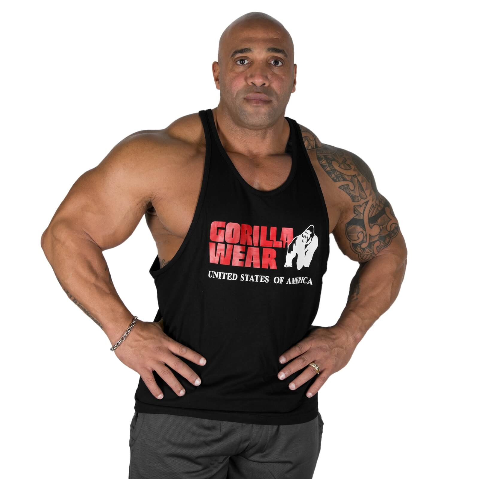 Sjekke Classic Tank Top, black, Gorilla Wear hos SportGymButikken.no