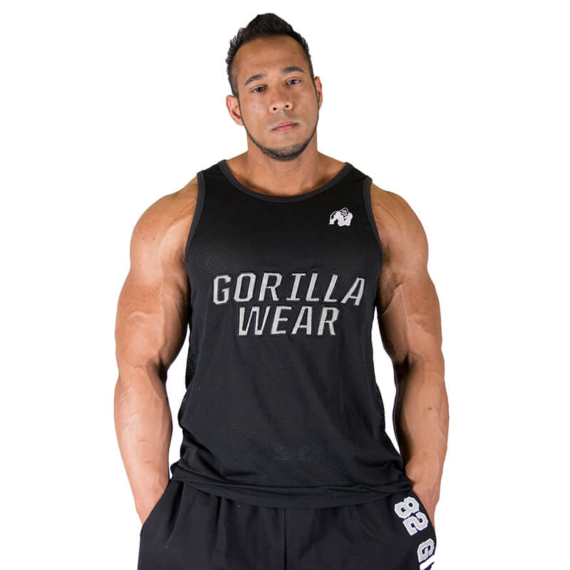 Sjekke New York Mesh Tanktop, sort, Gorilla Wear hos SportGymButikken.no