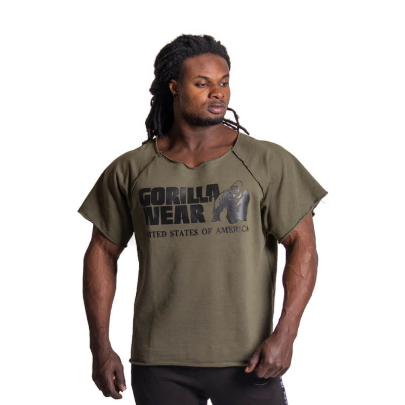 Sjekke Classic Workout Top, army green, Gorilla Wear hos SportGymButikken.no