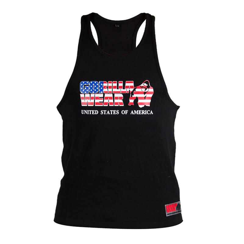 Sjekke USA Tank Top, black, Gorilla Wear hos SportGymButikken.no