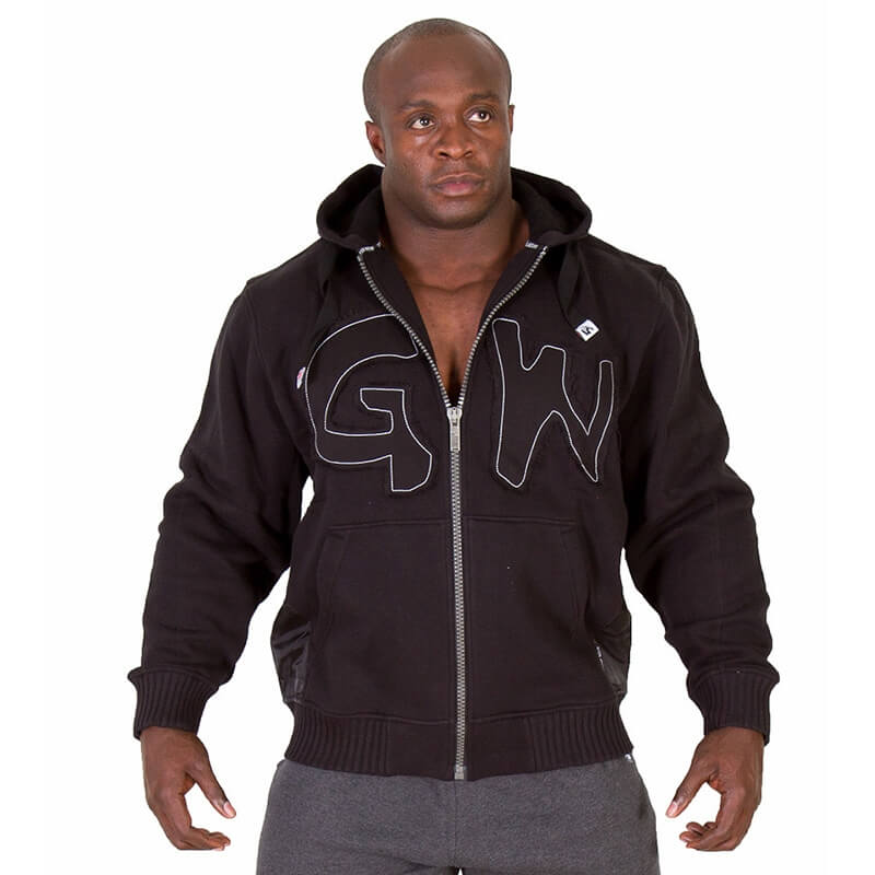 Sjekke Logo Hooded Jacket, black, Gorilla Wear hos SportGymButikken.no