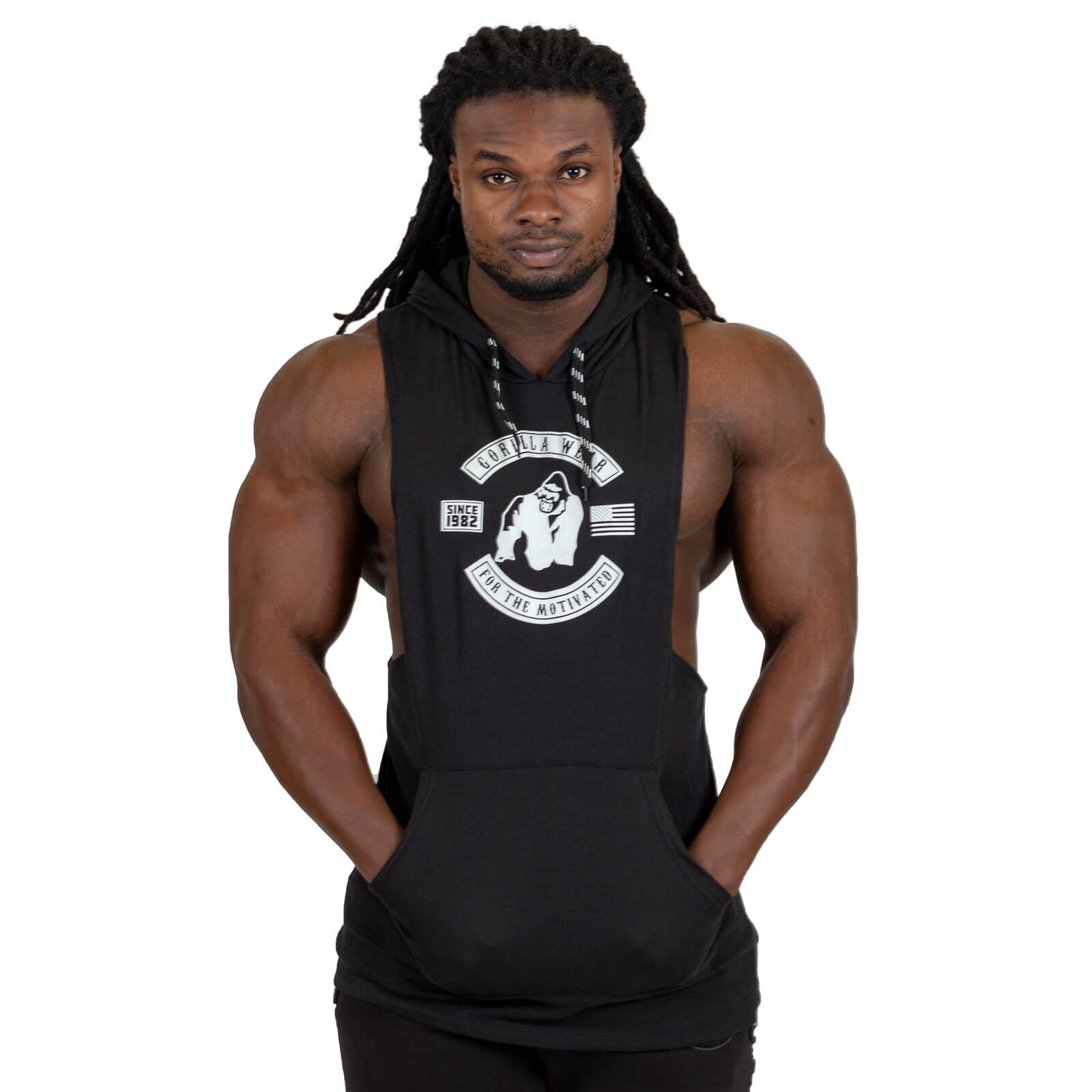 Sjekke Lawrence Hooded Tank Top, black, Gorilla Wear hos SportGymButikken.no