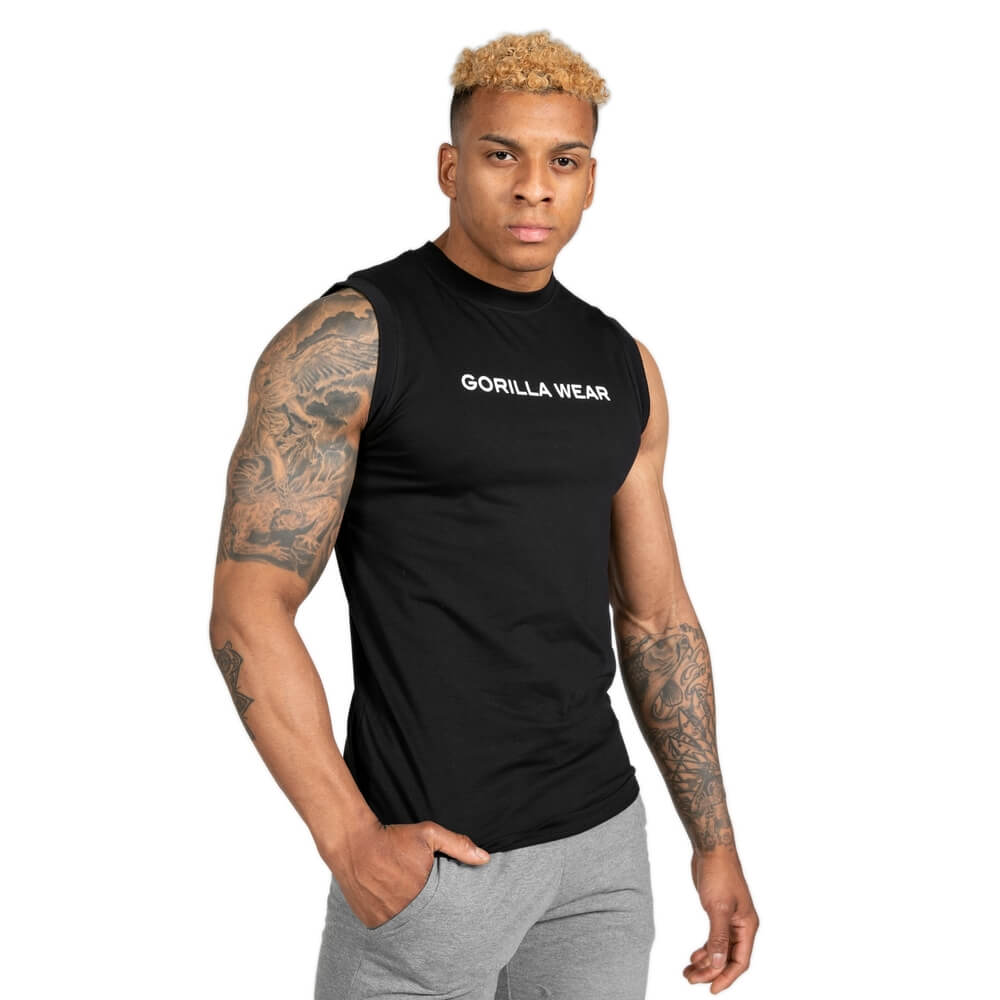 Sjekke Sorrento Sleeveless T-Shirt, black, Gorilla Wear hos SportGymButikken.no
