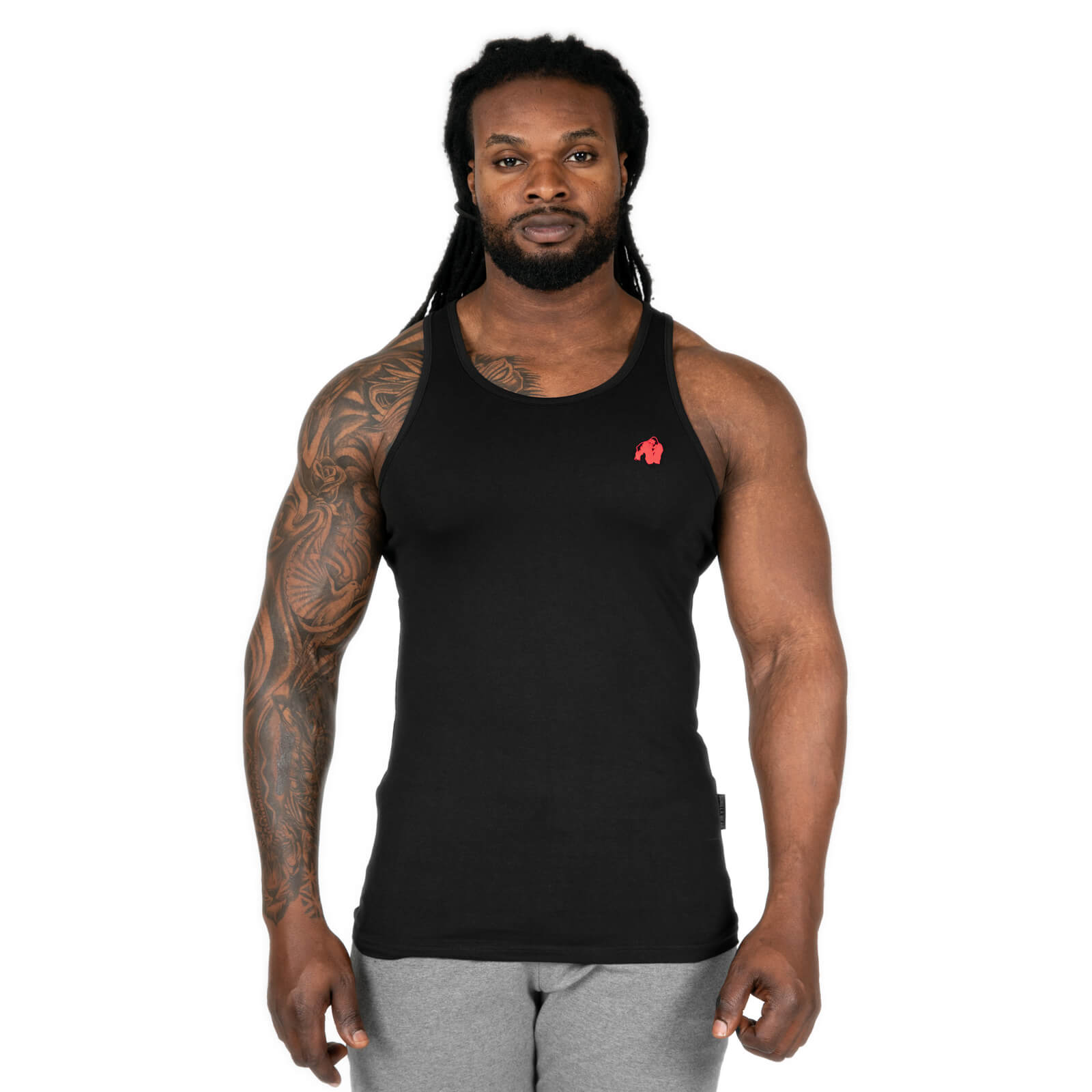 Sjekke Adams Stretch Tank Top, black, Gorilla Wear hos SportGymButikken.no