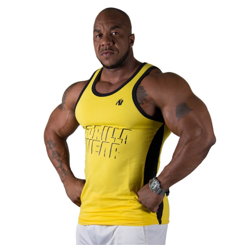 Sjekke Stretch Tank Top, gul, Gorilla Wear hos SportGymButikken.no