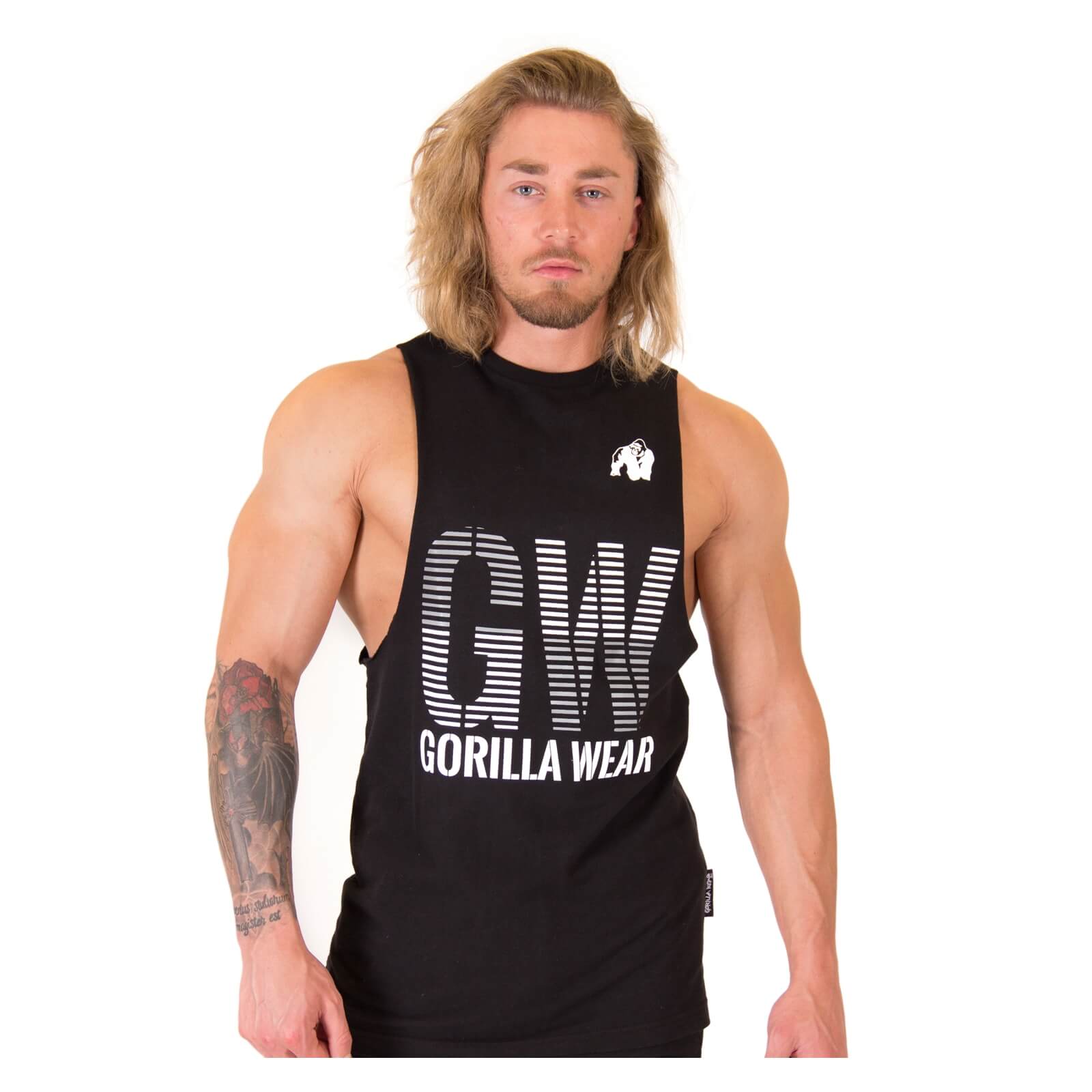 Sjekke Dakota Sleeveless T-Shirt, black, Gorilla Wear hos SportGymButikken.no