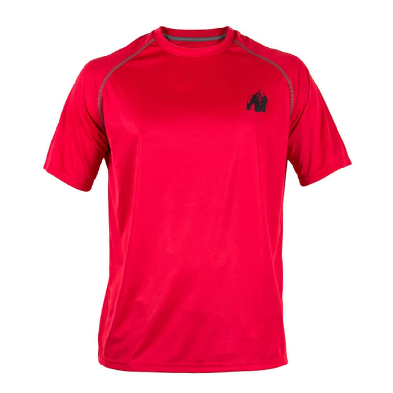 Sjekke Performance Tee, red, Gorilla Wear hos SportGymButikken.no