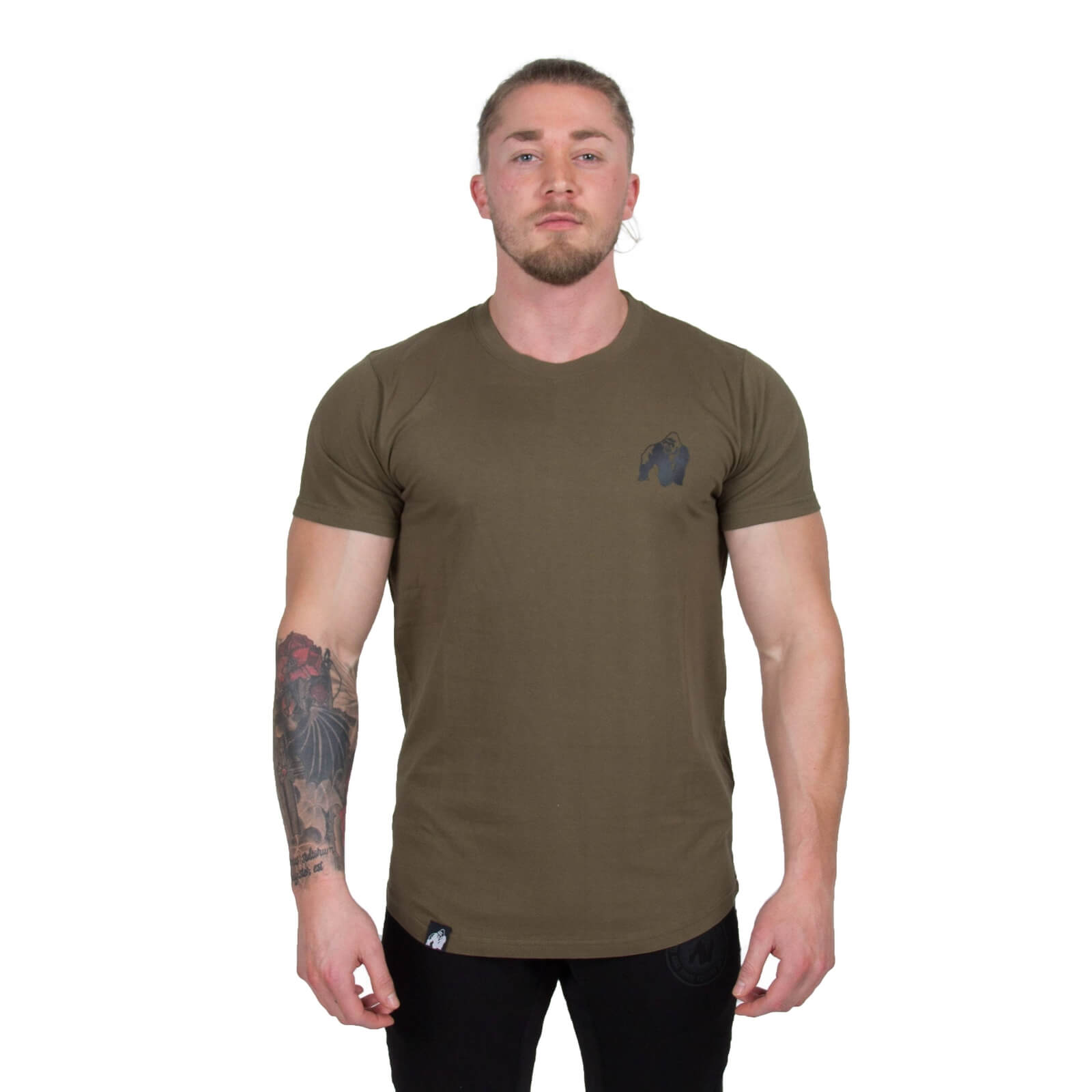 Sjekke Bodega T-Shirt, army green, Gorilla Wear hos SportGymButikken.no