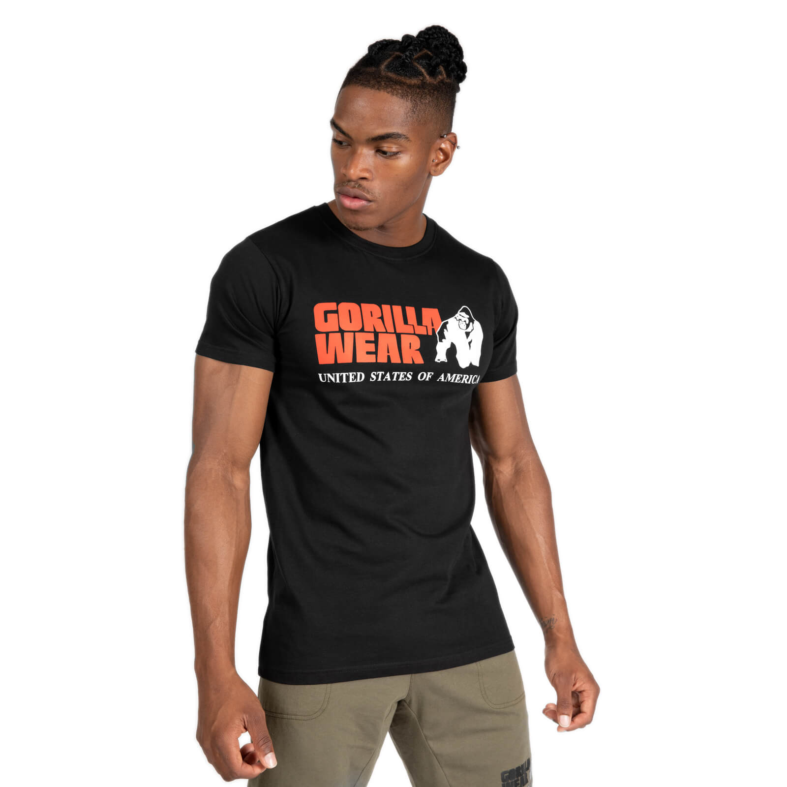 Sjekke Classic T-Shirt, black, Gorilla Wear hos SportGymButikken.no