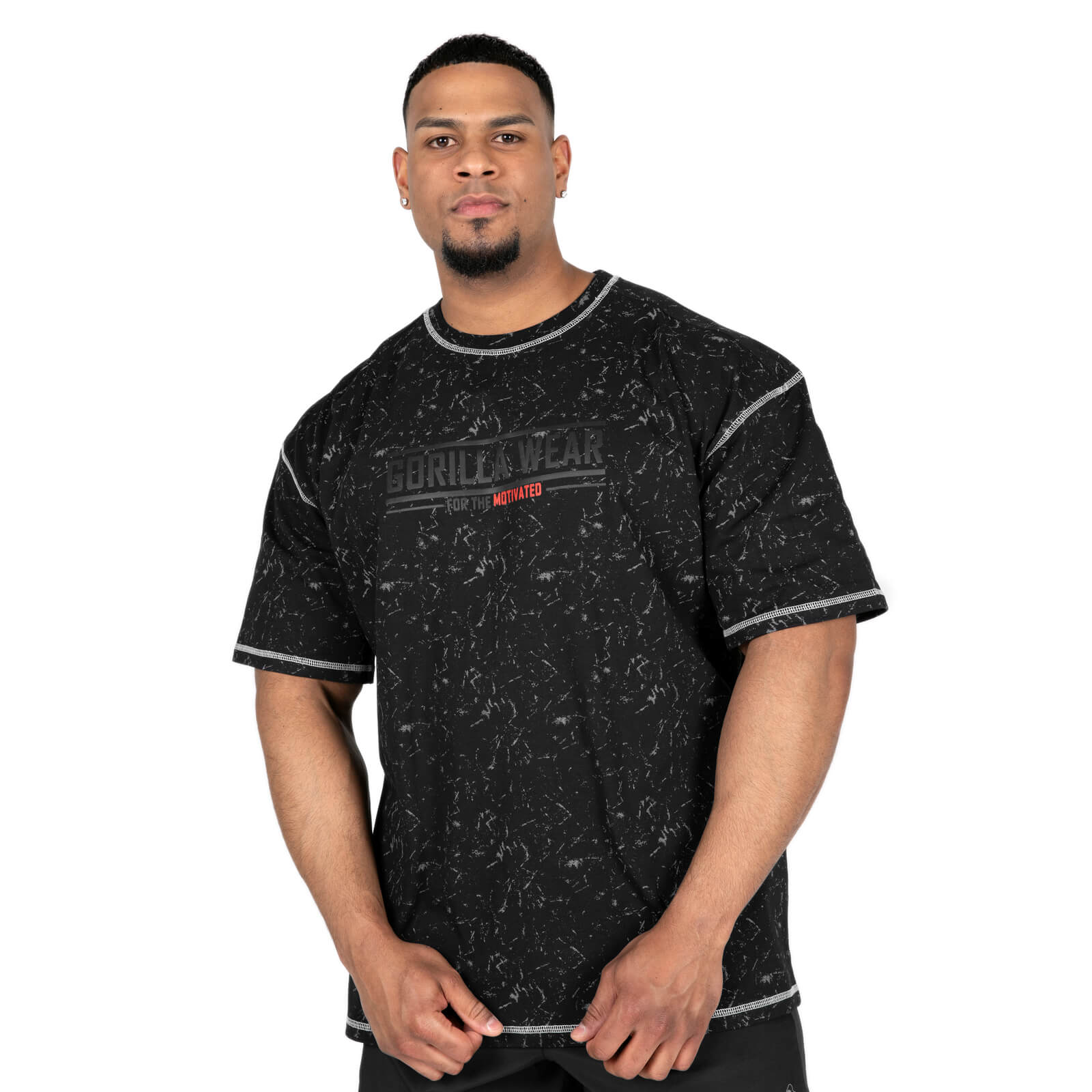 Sjekke Saginaw Oversized T-Shirt, washed black, Gorilla Wear hos SportGymButikken.no