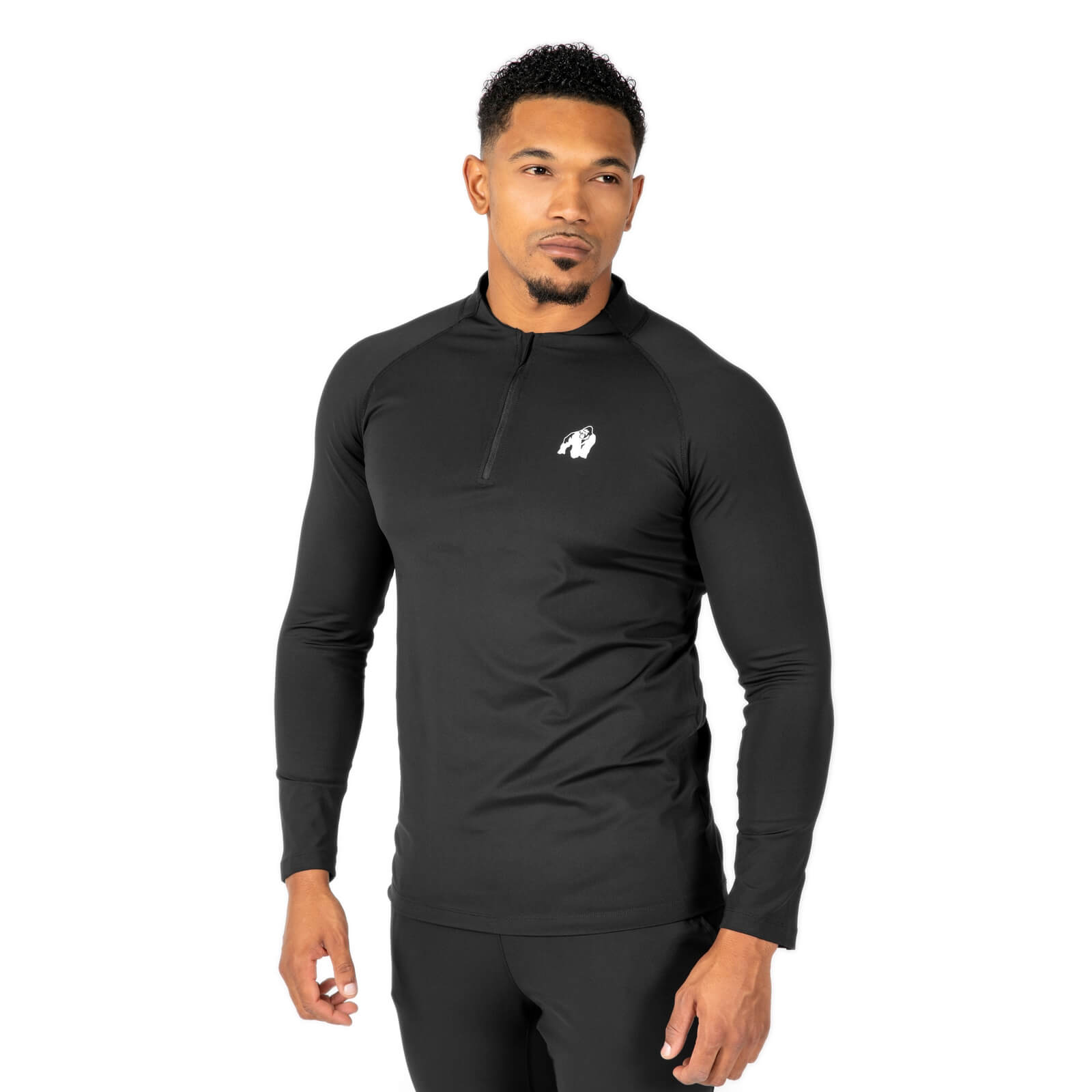 Sjekke Hamilton Hybrid Long Sleeve, black, Gorilla Wear hos SportGymButikken.no