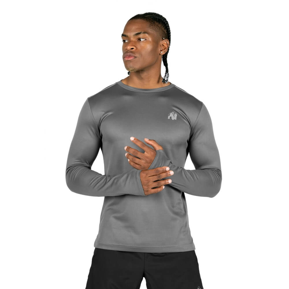 Sjekke Washington Long Sleeve, grey, Gorilla Wear hos SportGymButikken.no