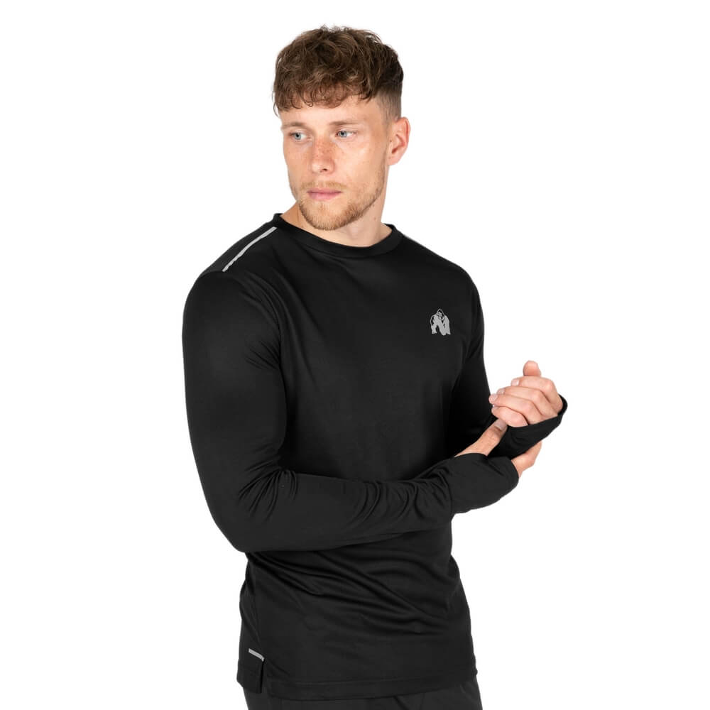Sjekke Washington Long Sleeve, black, Gorilla Wear hos SportGymButikken.no