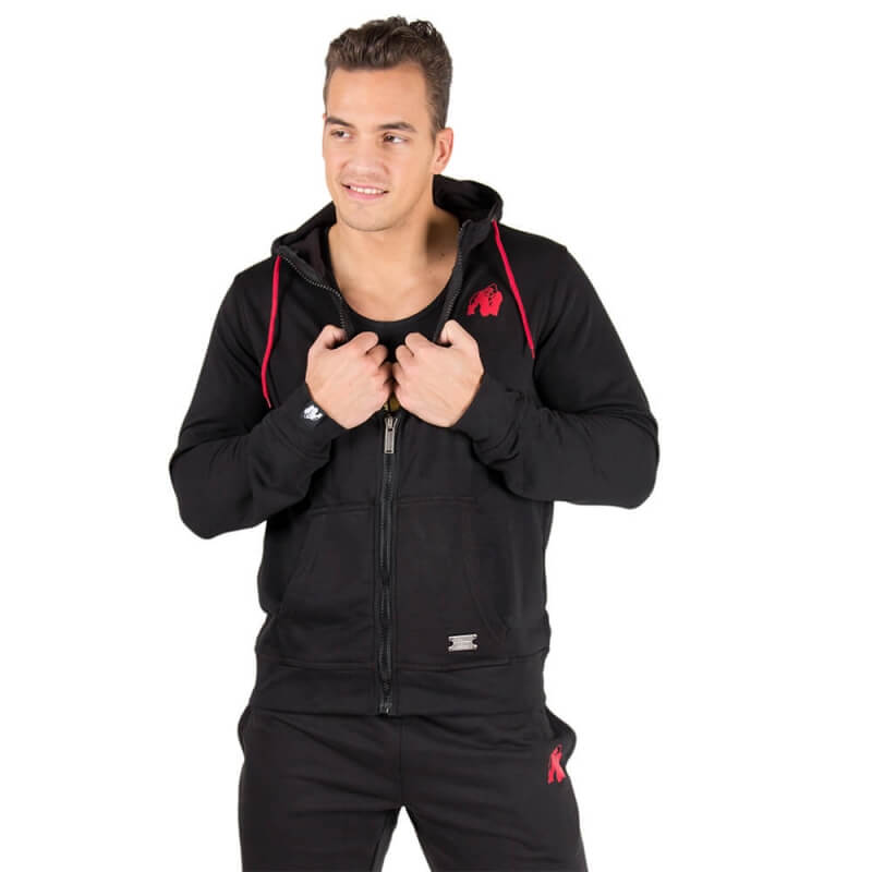 Sjekke Classic Zipped Hoodie, black, Gorilla Wear hos SportGymButikken.no