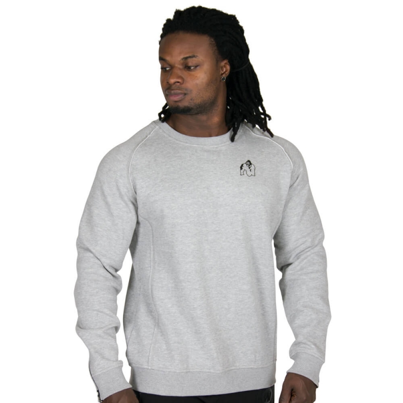 Sjekke Durango Crewneck Sweatshirt, grey, Gorilla Wear hos SportGymButikken.no