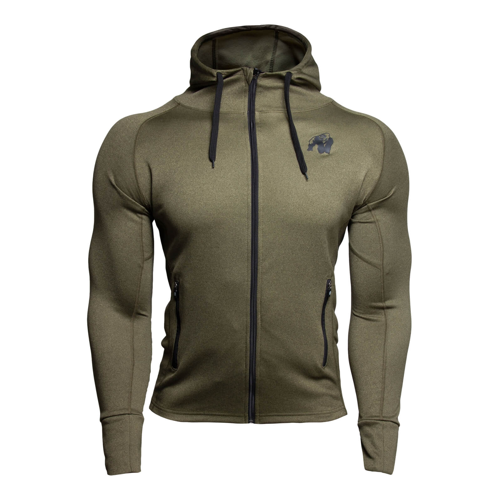 Sjekke Bridgeport Zipped Hoodie, army green, Gorilla Wear hos SportGymButikken.n