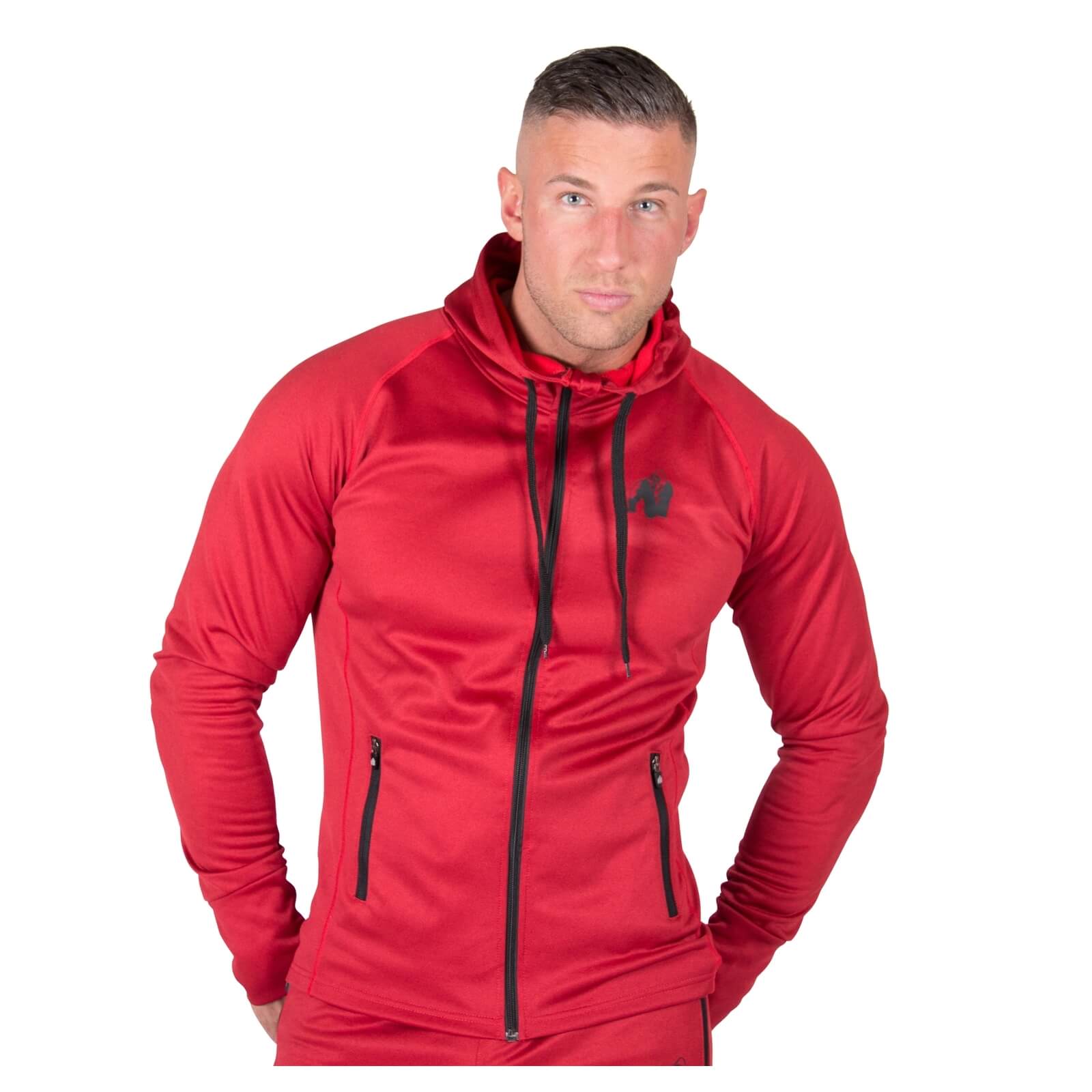 Sjekke Bridgeport Zipped Hoodie, red, Gorilla Wear hos SportGymButikken.no