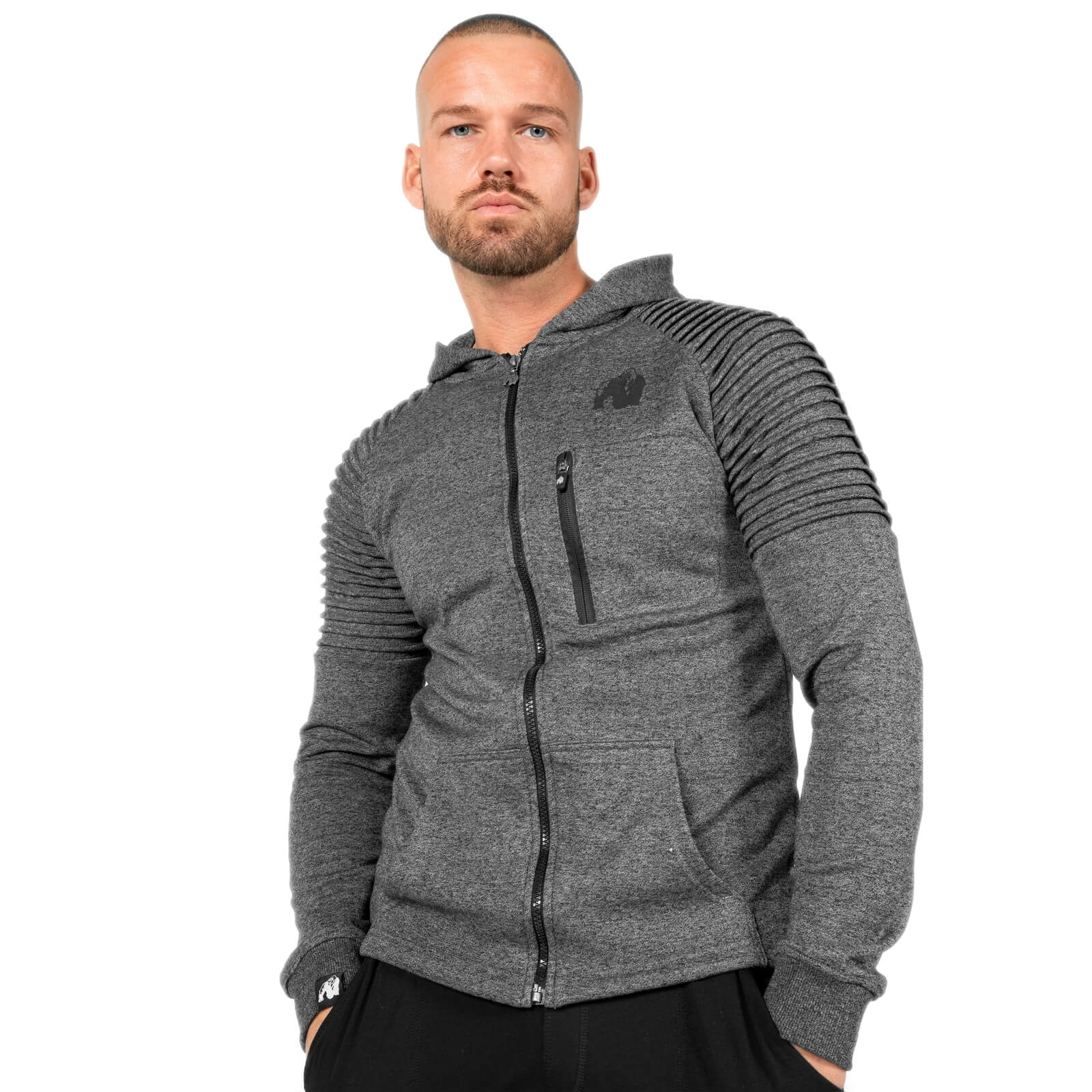 Sjekke Delta Hoodie, grey, Gorilla Wear hos SportGymButikken.no