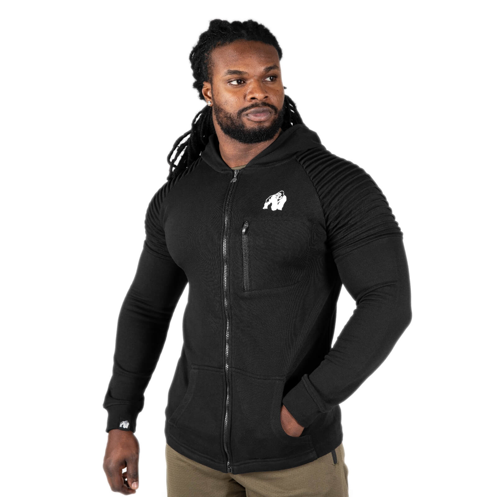 Sjekke Delta Hoodie, black, Gorilla Wear hos SportGymButikken.no