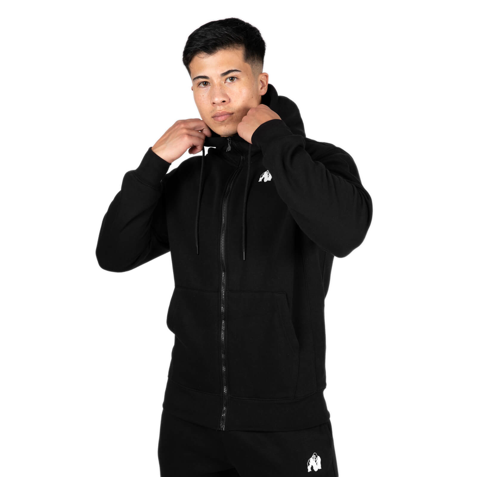 Sjekke Kennewick Zipped Hoodie, black, Gorilla Wear hos SportGymButikken.no