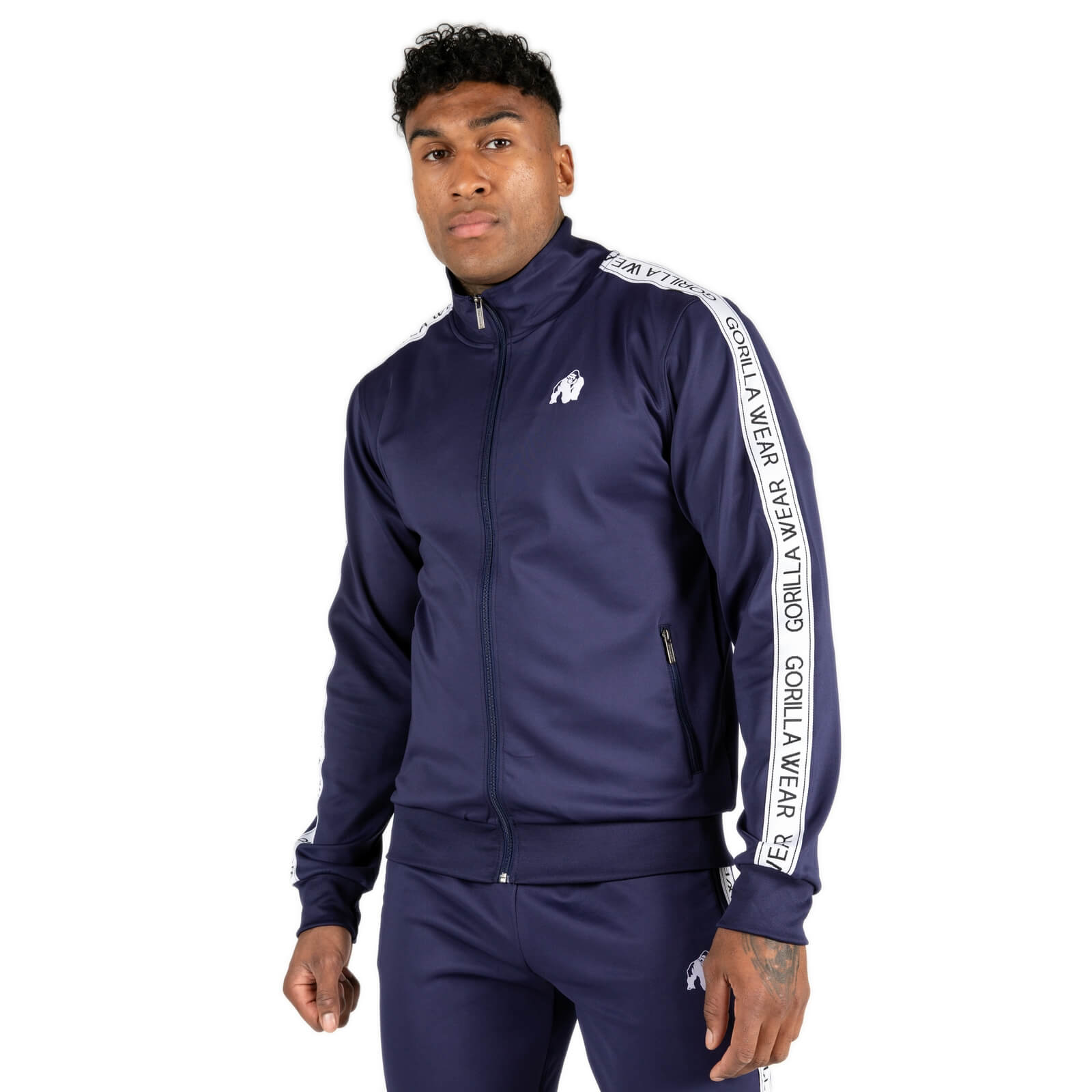 Sjekke Delaware Track Jacket, navy, Gorilla Wear hos SportGymButikken.no