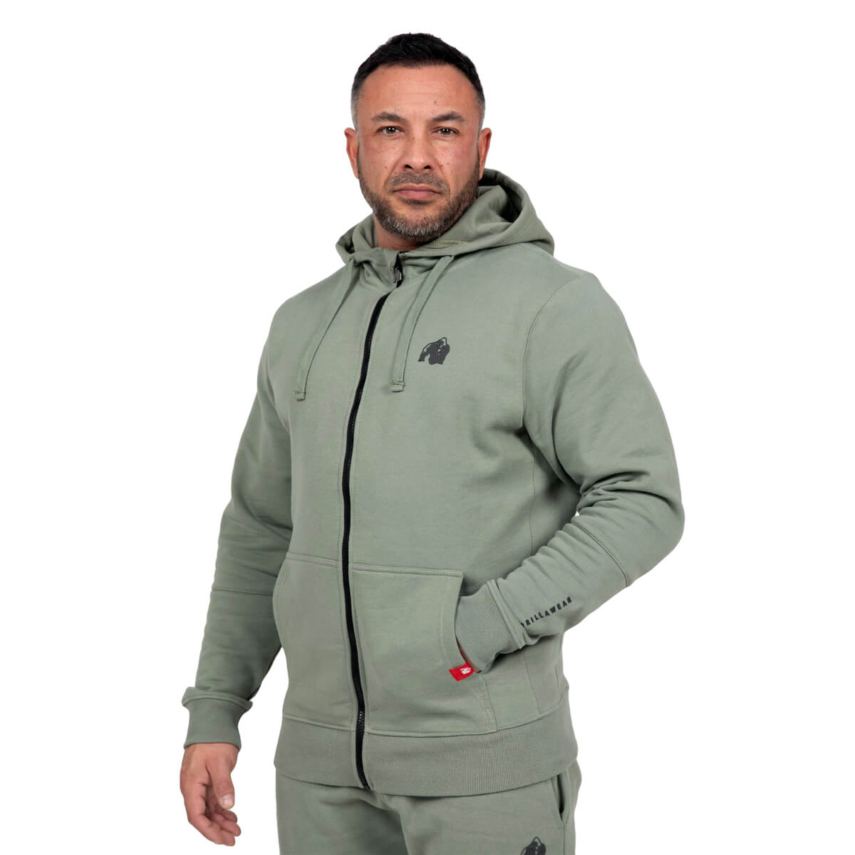 Leon Zipped Hoodie, green, Gorilla Wear