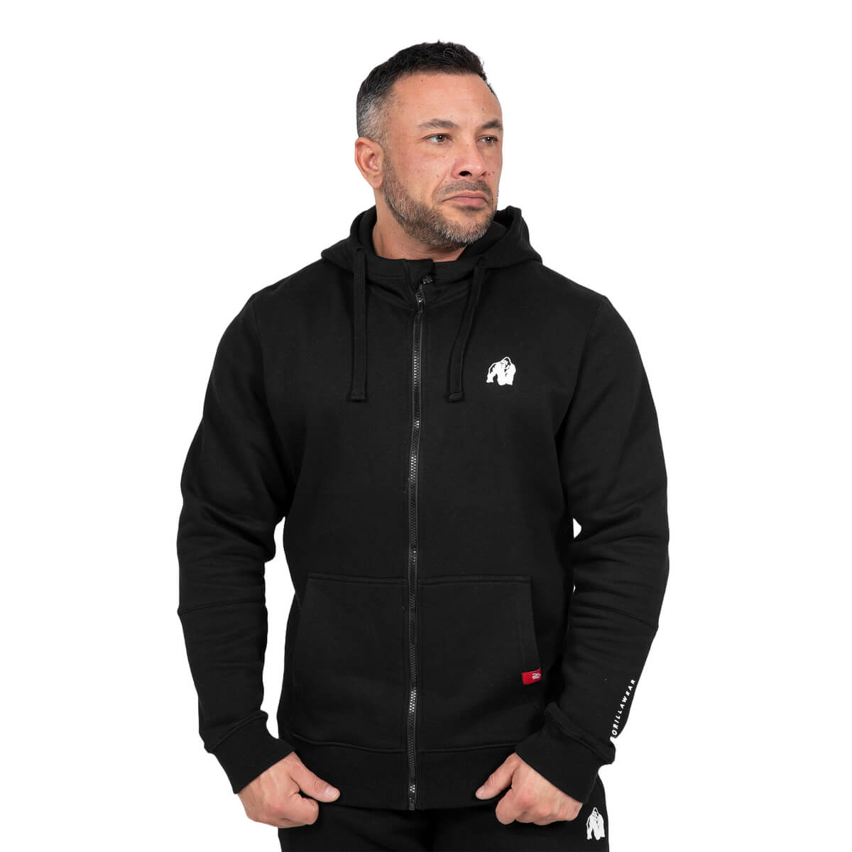 Leon Zipped Hoodie, black, Gorilla Wear