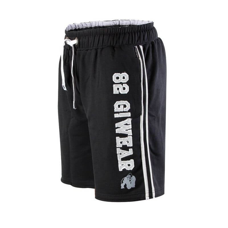 Sjekke 82 Sweat Shorts, svart/hvit, Gorilla Wear hos SportGymButikken.no