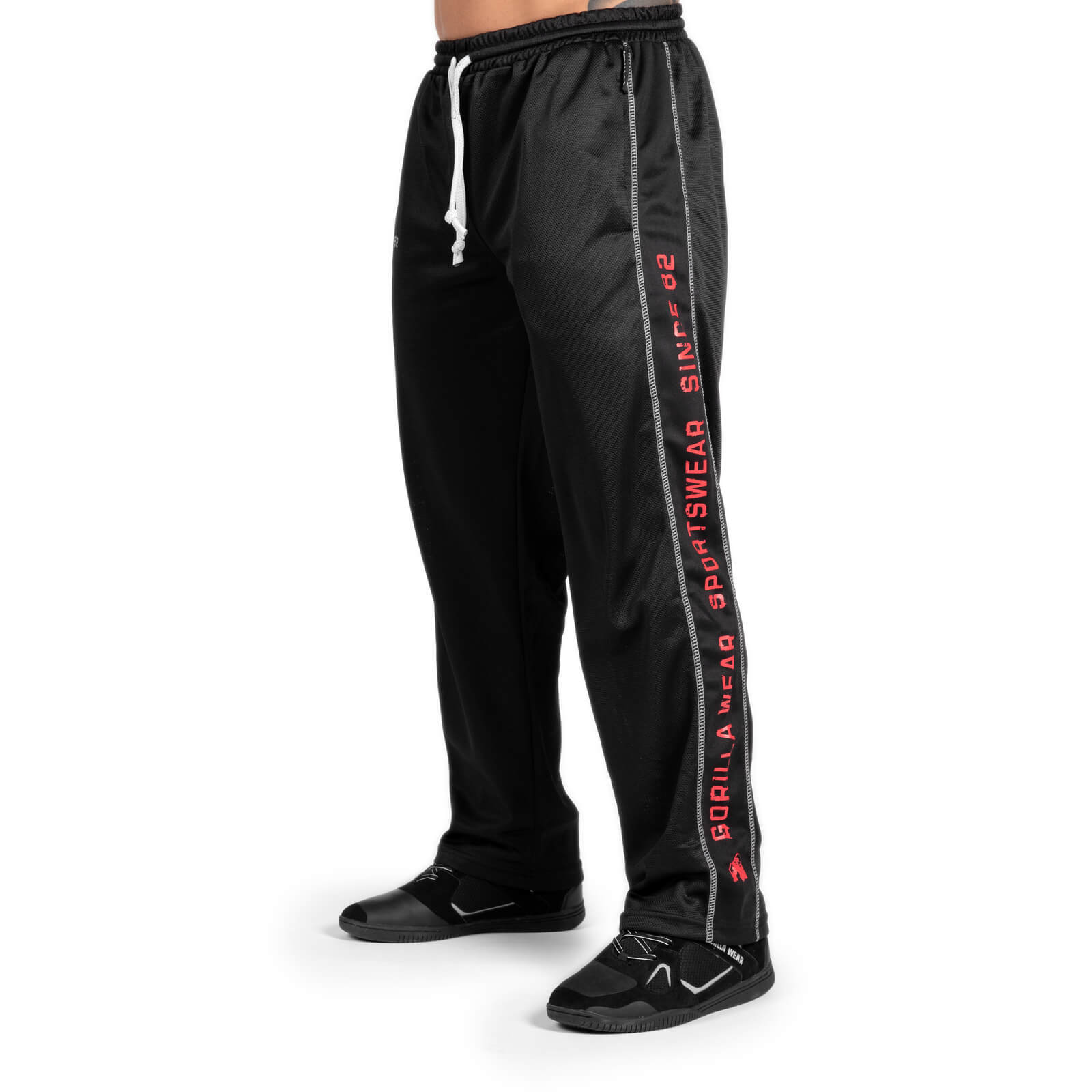 Sjekke Functional Mesh Pants, svart/rød, Gorilla Wear hos SportGymButikken.no